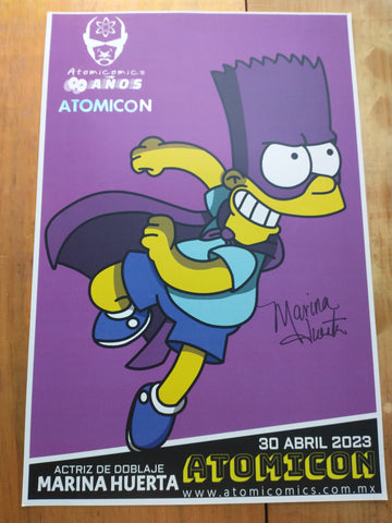 Autógrafo Marina Huerta 2023 Barto The Simpsons